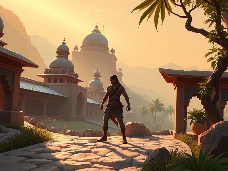 Infinite Journey Wanderer game screenshot showing hero character in ancient Indian setting